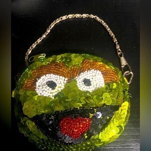 Sesame Street Oscar The Grouch Sequin Coin Purse
